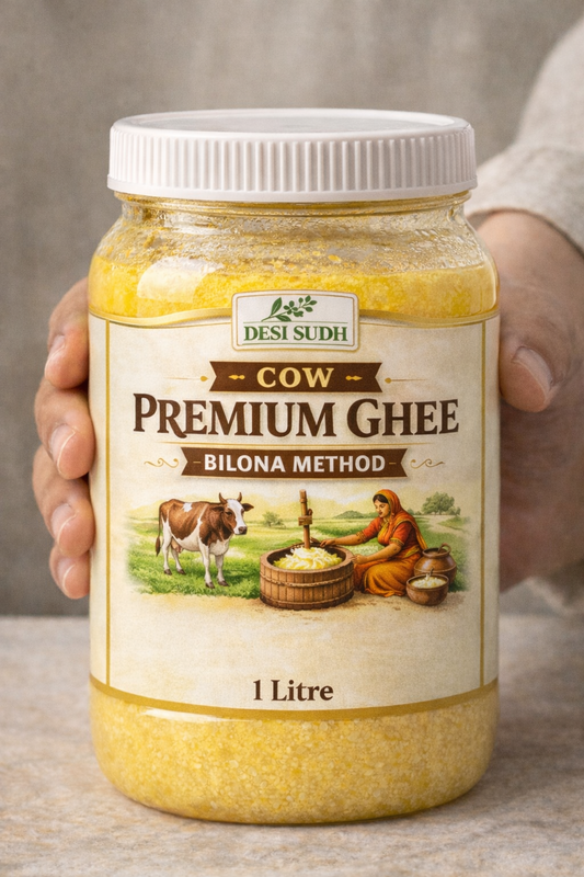 Desi Sudh Cow Premium Ghee 1 Litre – Traditional Bilona Method, Pure & Natural A2 Ghee