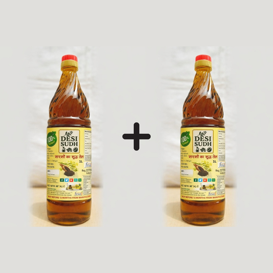 Desi Sudh 2L Pure Mustard Oil | Kachi Ghani Cold Pressed | Family Pack for Daily Use | Natural & Chemical-Free