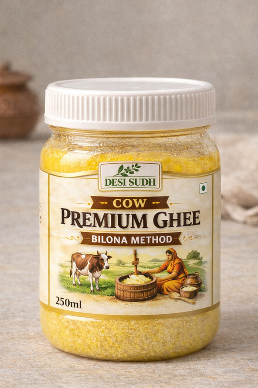 Desi Sudh Cow Premium Ghee 250ml – Traditional Bilona Method, Pure & Natural Desi Ghee