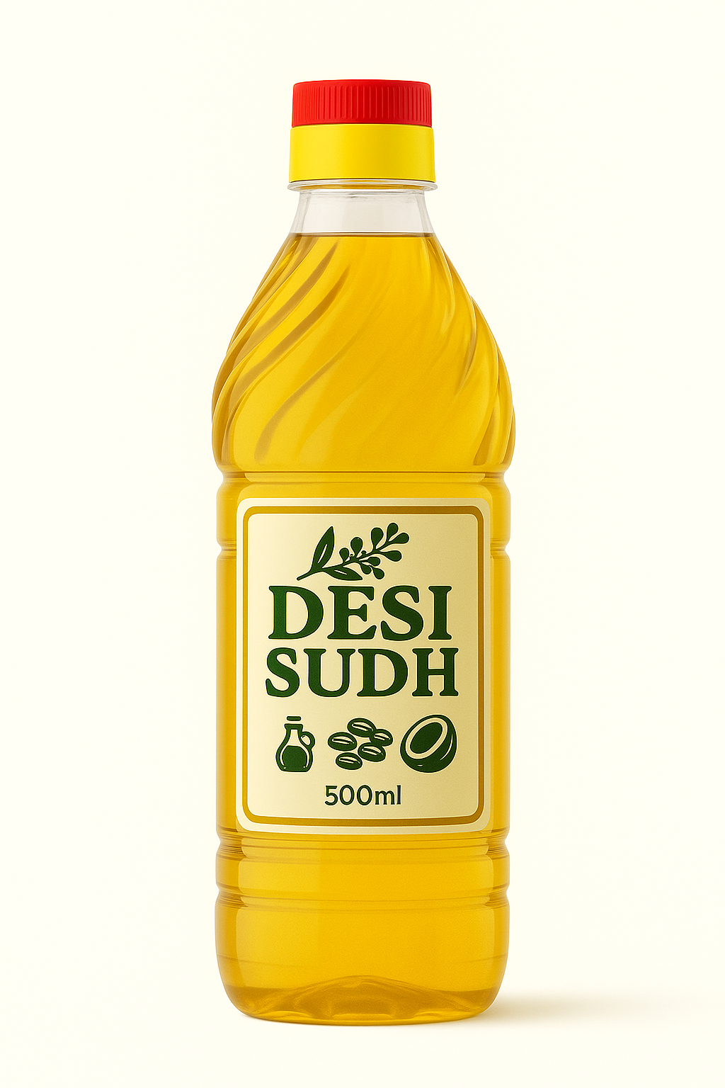Desi Sudh Cold Pressed Mustard Oil 500ml | 100% Pure & Natural Kachi Ghani Sarson Tel | Traditional Taste & Aroma