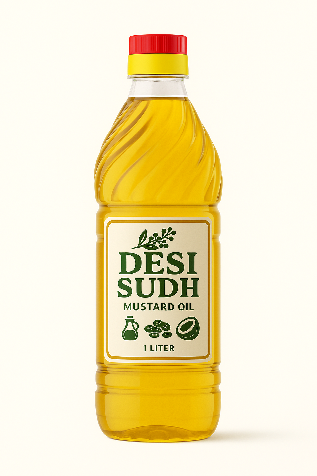 Desi Sudh 1L Kachi Ghani Mustard Oil | Cold Pressed | 100% Pure & Natural Sarson Tel